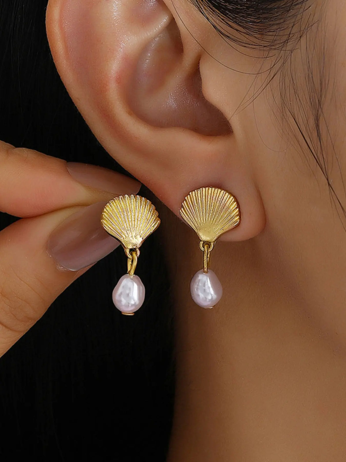 Starfish & Faux Pearl Decor Dangle Earrings, Stylish Jewelry for Women, Trendy All-match & Exquisite Jewelry for Birthday Gift, Trendy Fashionable Accessories, Beachy Earrings, Earrings Dangling