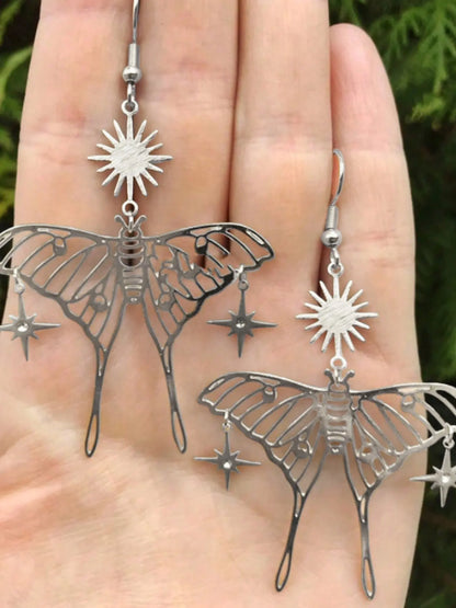 Women's Fashion Earrings, Retro Boho Style, Hollow Moth Butterfly Design, Ethnic Wind, Perfect for Daily Wear, Ideal Gift Choice, Dangling Earrings, Bohemian Earrings, Dangly Earrings