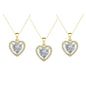 Amora 18k White Gold Plated Halo Heart Shaped Necklace for Women - Simulated Diamond Crystal Pendant, 16-18in Cable Chain, Hypoallergenic Lead & Nickel Free, Luxury Gift Box, Daily Wear Jewelry for Women, GF Gift for Girlfriend