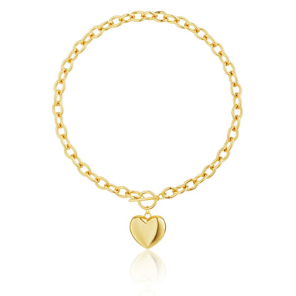 Tewiky 14K Gold/Silver Plated Heart Shape Pendant Magnetic Necklace for Women Dainty Fashion Choker Necklace Jewelry Love Party Mother's Day Gift