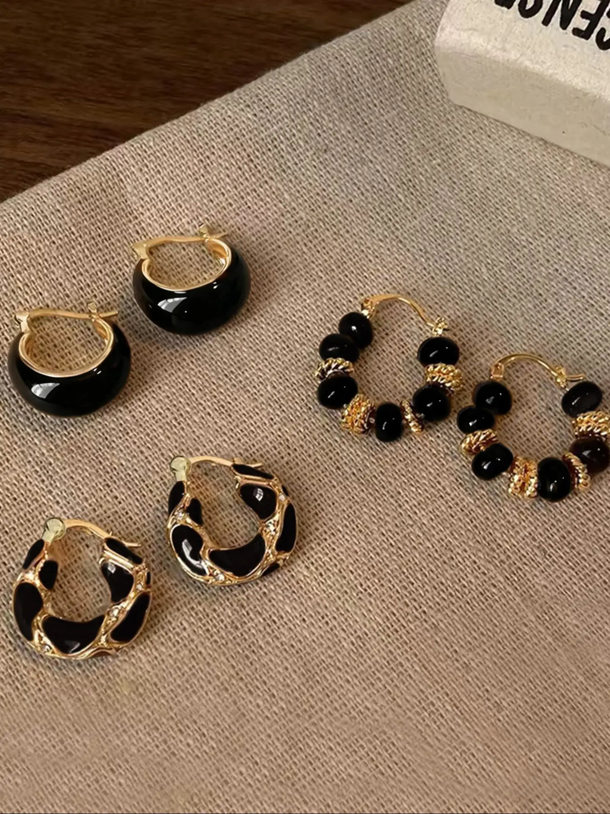 Women's Elegant Geometric Hoop Earrings Set, Drop Oil Design, All-season Fashion Jewelry for Daily Wear & Gifts, High Quality Earrings, Classic Style Earrings, Hoop Earring Sets