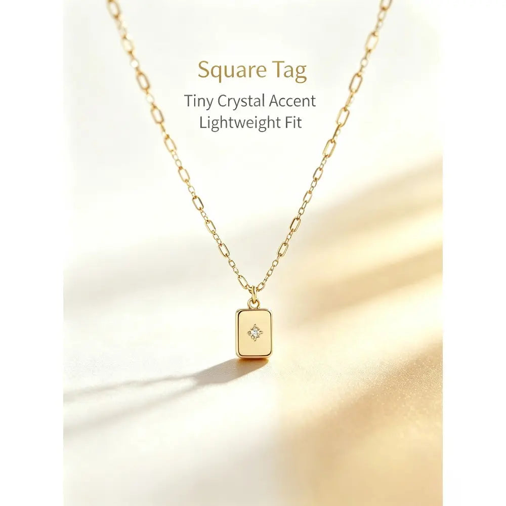Women's 3-Piece Grid Paperclip Box Chain Necklaces Set for Leisure Indoor Recreation - Minimalist Rectangle Pendant with Sparkling Star Artificial Zircon, Layering Ready, Comfortable Fit, Daily Wear Jewelry
