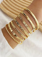 Star Design Bangle, Fashionable Chunky Bangles Jewelry for Women & Girls, Stacked Design Bracelets, Trendy All-match & Exquisite Jewelry for Birthday Gift, Alloy Chain Bracelet, Chunky Stackable Bracelets