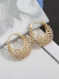 Mexican-style sunflower pattern gold-coloured hollow hoop earrings, hoop shape earrings, elegant party earrings, the perfect anniversary gift for mothers and couples, earrings jewelry