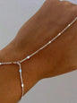 1 PC Elegant Finger Chain Bracelets Stainless Steel Stackable Design Cuff Bracelets For Women & Girls Bride Wedding Engagement Party Jewelry Mother's Day Gift Fashion Bracelets Elegant Minimalist Bangle Link Chain Bracelet Adjustable Bracelets