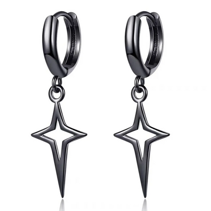 Cross star earrings, personalized punk style, fashionable adult earrings, suitable for parties, birthdays, and other occasions, unisex, unique jewelry.