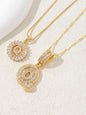 Letter Chain Necklace Set for Women, 26 Pendants with Zirconia Round Floral Design, Sister Matching Gift, Daily Wear Fashion Accessory, Casual Style Necklaces