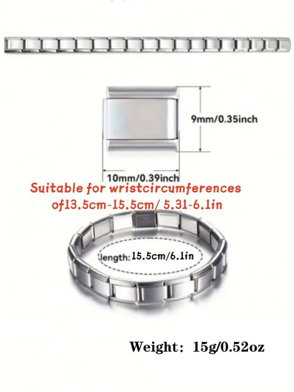 Stainless Steel Minimalist Bracelet, Elastic Italian Charm Modular Bracelet for Daily Use, Delicate Women's Jewelry Gift, Trendy Stackable Bracelets, Durable Metal Bracelet, Link Bracelets, Adjustable Bracelet, High Quality Bracelet