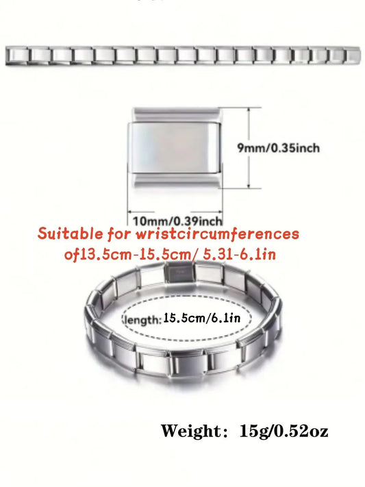 Stainless Steel Minimalist Bracelet, Elastic Italian Charm Modular Bracelet for Daily Use, Delicate Women's Jewelry Gift, Trendy Stackable Bracelets, Durable Metal Bracelet, Link Bracelets, Adjustable Bracelet, High Quality Bracelet