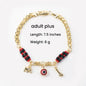 Trendytry 14K Real Gold Plated Elephant Evil Eye Bracelet - Adjustable Hypoallergenic Bohemian Guardian Gold Bracelets for Women, Animal Shaped Collectible Jewelry Charms, Arm Candy Accessories Adults