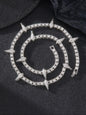1PC Cool rock Rhinestone Luminous Spiked Black Panther tennis necklace Bling Chain High End Necklace for men and women for party accessories Goddess Necklace Jewelry Necklace Exquisite Jewelry Gift Fashion Accessory Necklace