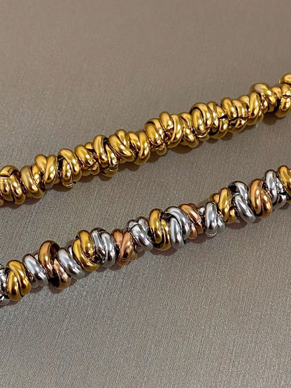 Vintage Adjustable Twisted-Chain Bracelet for Women and Girls, Ideal Gift for Various Occasions