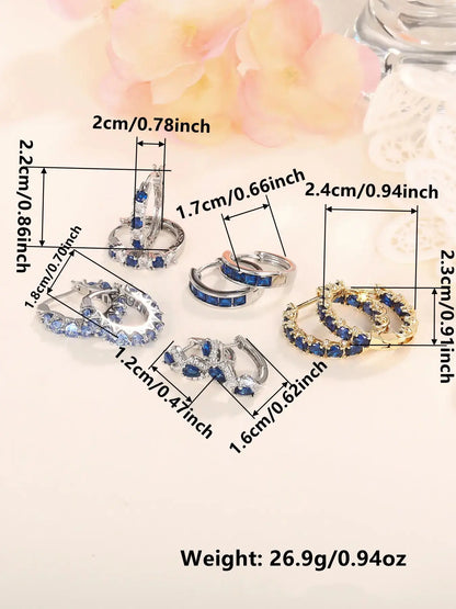 Women's Elegant Butterfly & Heart Design Hoop Earrings, Fashionable Exquisite Hoop Earrings, Trendy All-match Jewelry as Gift for Daily & Party Decor, Heart Shaped Earrings, Versatile Earrings, Earring Set, Trendy Fashionable Accessories