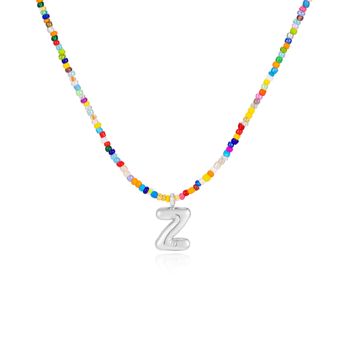 VRIUA Women's Adjustable Beaded Bubble Letter Choker - Personalized Initial Necklace, Handmade Dainty Casual Daily Beach Jewelry, Gifts for Women Lover's Accessory