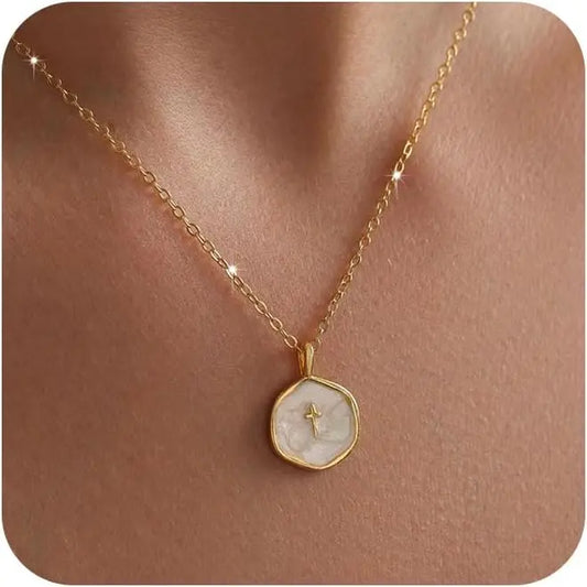 Tewiky 14K Gold Plated Cross Necklace for Women - Dainty Simple Gold Plated Cross Pendant, Elegant & Hypoallergenic Brass Jewelry for Mother's Day Gifts