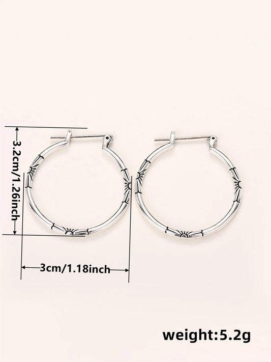 Women's Elegant Minimalist Hoop Earrings, Vintage Retro Trendy Hoop Earrings, Chic Gorgeous Jewelry As Gift for Girlfriend for Party Decor