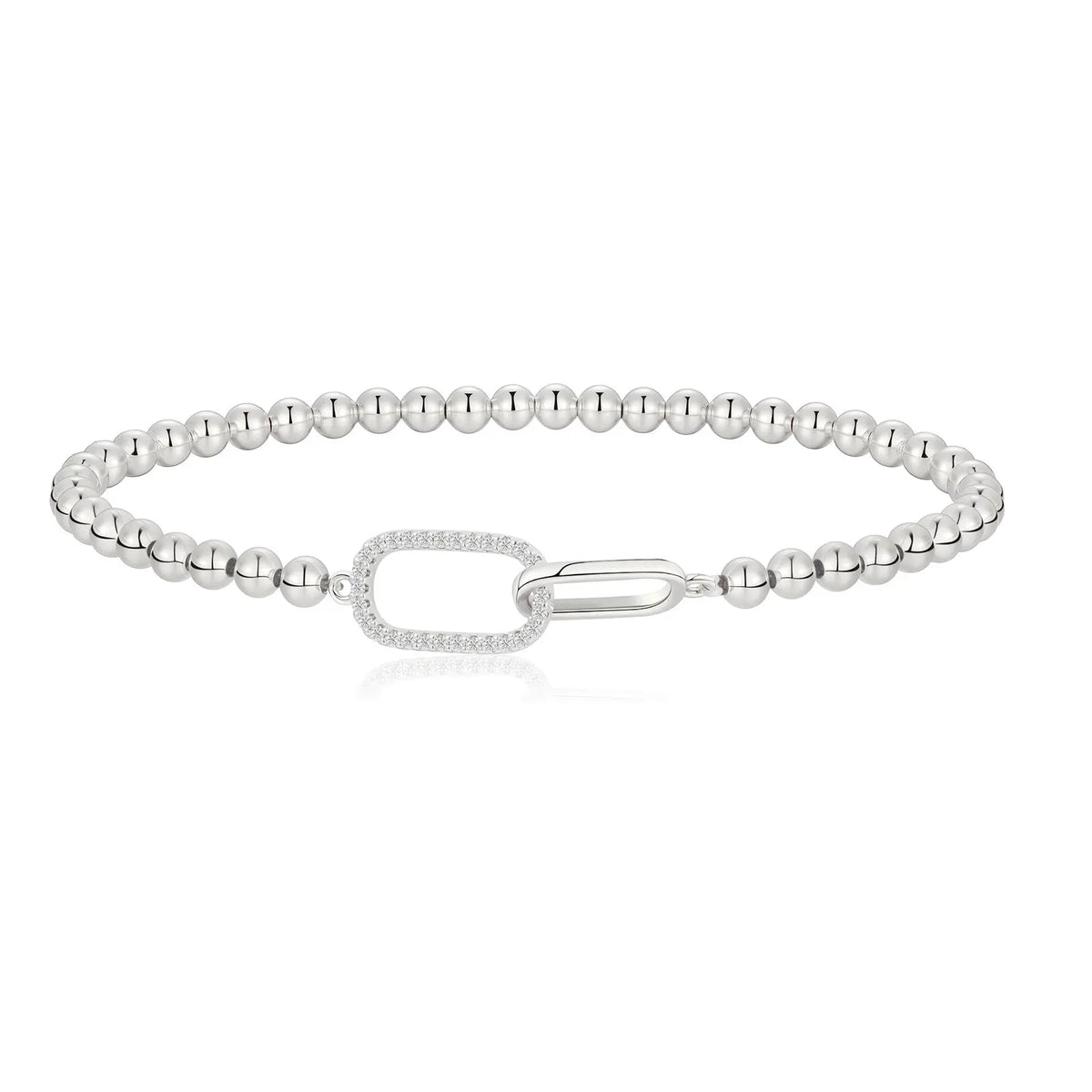 14K Gold Plated Beaded Stretch Bracelet for Women - Elegant CZ Stackable Jewelry, Non Tarnish, Perfect Gift for Friends & Mom,Dainty Gold Bracelet,Fashion Wrist Jewelry,Exquisite Bracelet,Stackable Bangle
