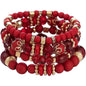 Women Beaded Bracelet Set| Colorful Boho Stackable Trendy Design with Crystal Accents Multilayer Bangle Bracelet| Fashion Stretch Braclets Jewelry for Women