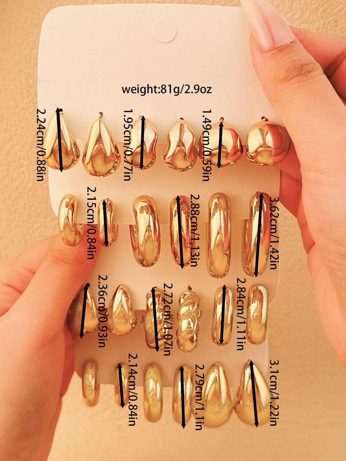 Women's Boho Style Hoop Earrings, Gold Earrings Set, Gifts for Girlfriend, Minimalist Hoop Earring Stack for Party, Daily Decor, Stylish Jewelry, All-match Jewelry for Birthday Gift