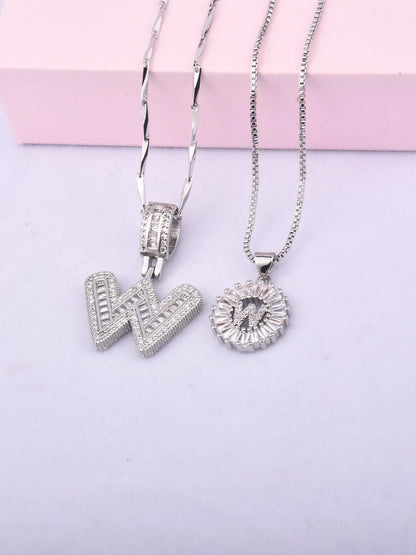 Initials Necklace with Box, 26 Letters Pendant Necklace, Alphabet Letter Necklace for Women & Girls, Fashion Jewelry for Party, Daily Decor, Trendy All-match & Exquisite Jewelry for Birthday Gift, Personalized Initial Necklace, Fashionable Accessory