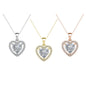 Amora 18k White Gold Plated Halo Heart Shaped Necklace for Women - Simulated Diamond Crystal Pendant, 16-18in Cable Chain, Hypoallergenic Lead & Nickel Free, Luxury Gift Box, Daily Wear Jewelry for Women, GF Gift for Girlfriend