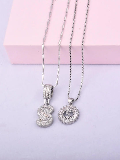 Initials Necklace with Box, 26 Letters Pendant Necklace, Alphabet Letter Necklace for Women & Girls, Fashion Jewelry for Party, Daily Decor, Trendy All-match & Exquisite Jewelry for Birthday Gift, Personalized Initial Necklace, Fashionable Accessory