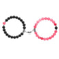 Women's 2-Piece Adjustable Beaded Bracelet Set - Magnetic Heart Charm Couples Bracelets, Sentimental Boyfriend Gifts, Cute Gifts for BF, Stress Relief Costume Jewelry, Sohochic Anniversary Accessory