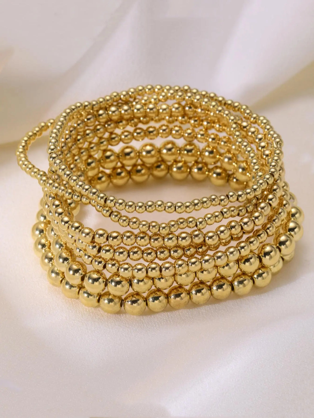 Women's Beaded Bracelet Set, 7 Counts/Set, Bracelet Bundle, Exquisite Trendy Bracelet, Elastic Rope Stackable Bracelets, Everyday & Party Jewelry for Women & Girls