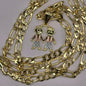Gold Plated Chain and Pendant Set - 22" 4mm Chain with Tricolor Charms for Boys & Girls - Perfect Gift for Mom Aunt Niece Daughter