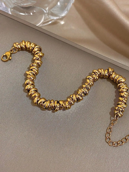 Vintage Adjustable Twisted-Chain Bracelet for Women and Girls, Ideal Gift for Various Occasions