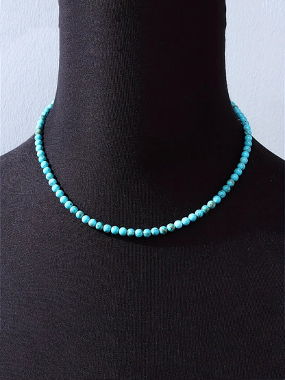 Women's Boho Minimalist Beaded Necklace, Casual Trendy Jewelry, Dainty Boho Necklace, Adjustable Elastic Lightweight Summer Jewelry for Parties, Vacations, and Casual Wear