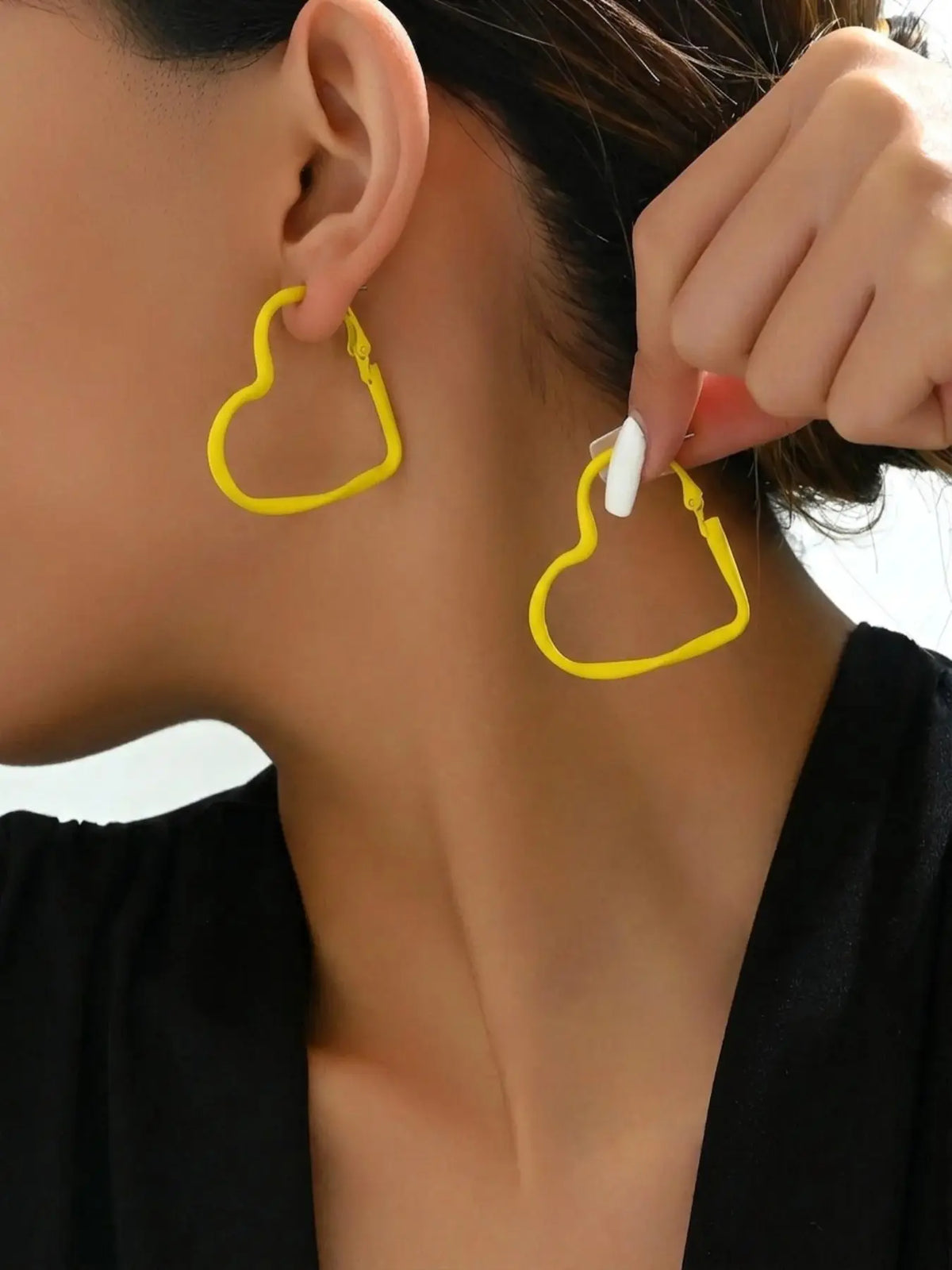 Fashionable Heart Shaped Hollow Out Design Hoop Earrings, Fashion Jewelry for Party, Daily Clothing Decor, Trendy All-match & Exquisite Jewelry for Birthday Gift, Fashionable Jewelry Accessories, Ear Hoops