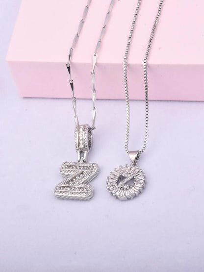 Initials Necklace with Box, 26 Letters Pendant Necklace, Alphabet Letter Necklace for Women & Girls, Fashion Jewelry for Party, Daily Decor, Trendy All-match & Exquisite Jewelry for Birthday Gift, Personalized Initial Necklace, Fashionable Accessory