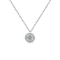 Women's Princess Cut Pendant Necklace - Delicate Heart-Round Cluster Halo Chain, Minimalist Aesthetic Solitaire Jewelry, Casual Outfits Women Accessory, Trendy Birthday Christmas Gift