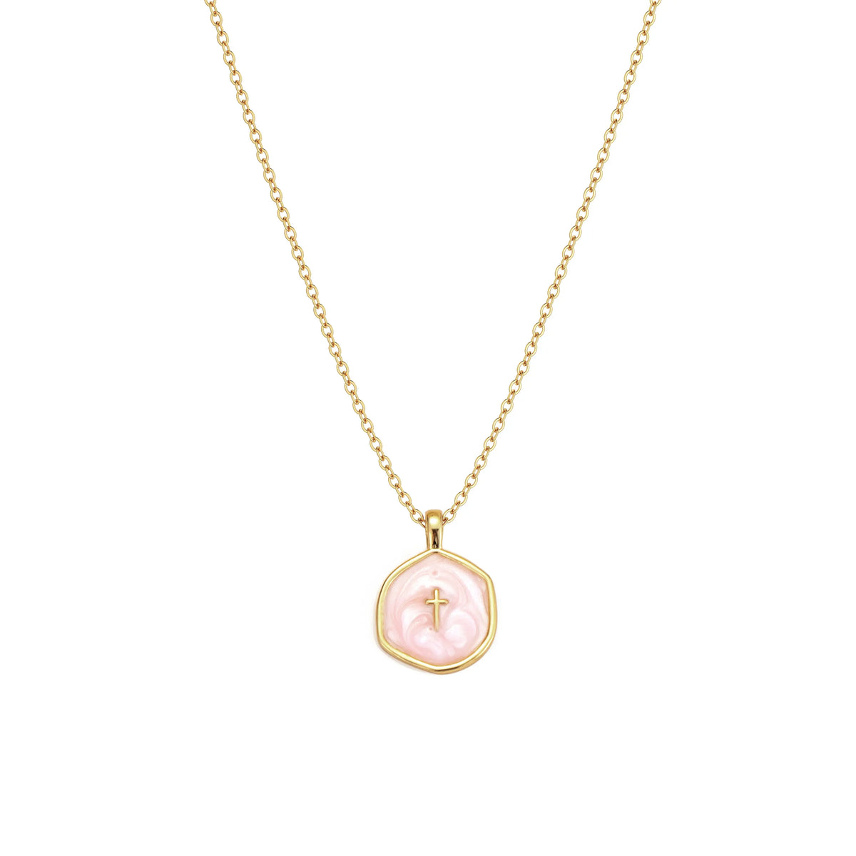 Tewiky 14K Gold Plated Cross Necklace for Women - Dainty Simple Gold Plated Cross Pendant, Elegant & Hypoallergenic Brass Jewelry for Mother's Day Gifts