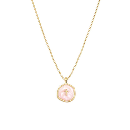 Tewiky 14K Gold Plated Cross Necklace for Women - Dainty Simple Gold Plated Cross Pendant, Elegant & Hypoallergenic Brass Jewelry for Mother's Day Gifts