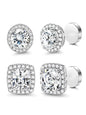 Women's Elegant Rhinestone Clip Earrings Set, High-Quality Stainless Steel, Perfect for All Seasons, DIY Party Accessories