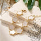 Women's Leopard Chain Bracelet Gold Link Cute Five Petal Flower Charm Resin Cheetah Print Statement Jewelry for Clubwear Gifts