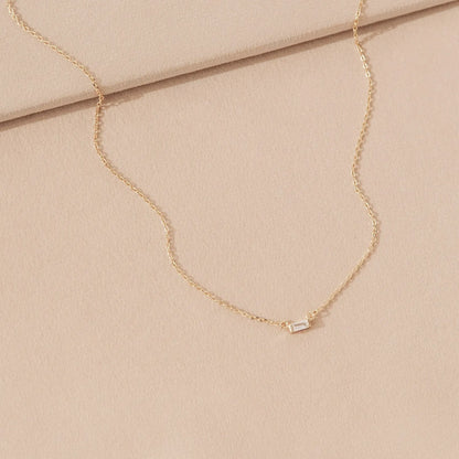 Dainty Diamond Necklace by Caitlyn Minimalist - Elegant Crystal Charm Necklace in Gold & Silver - Classic Solitaire Necklace - Minimalist Jewelry - Gift for Her