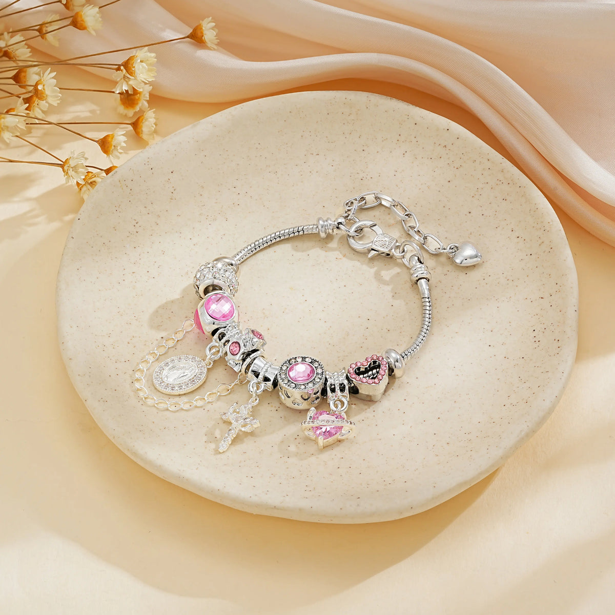 Tewiky Gold & Silver Aurora Multi Element Snake Chain Bracelet for Women, Two Tone Dainty Detachable Charm Bracelet, DIY Freely Mix & Match, Trendy Daily Jewelry Gift for Mother's Day | tiktokshopspringglowup