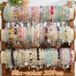 Women's 20pc Beaded Bracelets Set - Boho Stretch Charm Bracelets Stacks with Glass Beads, Floral, Heart, Butterfly Charms, Jewelry for Women for Everyday Use & Gifting, Cute Purse Stuffers, Sohochic