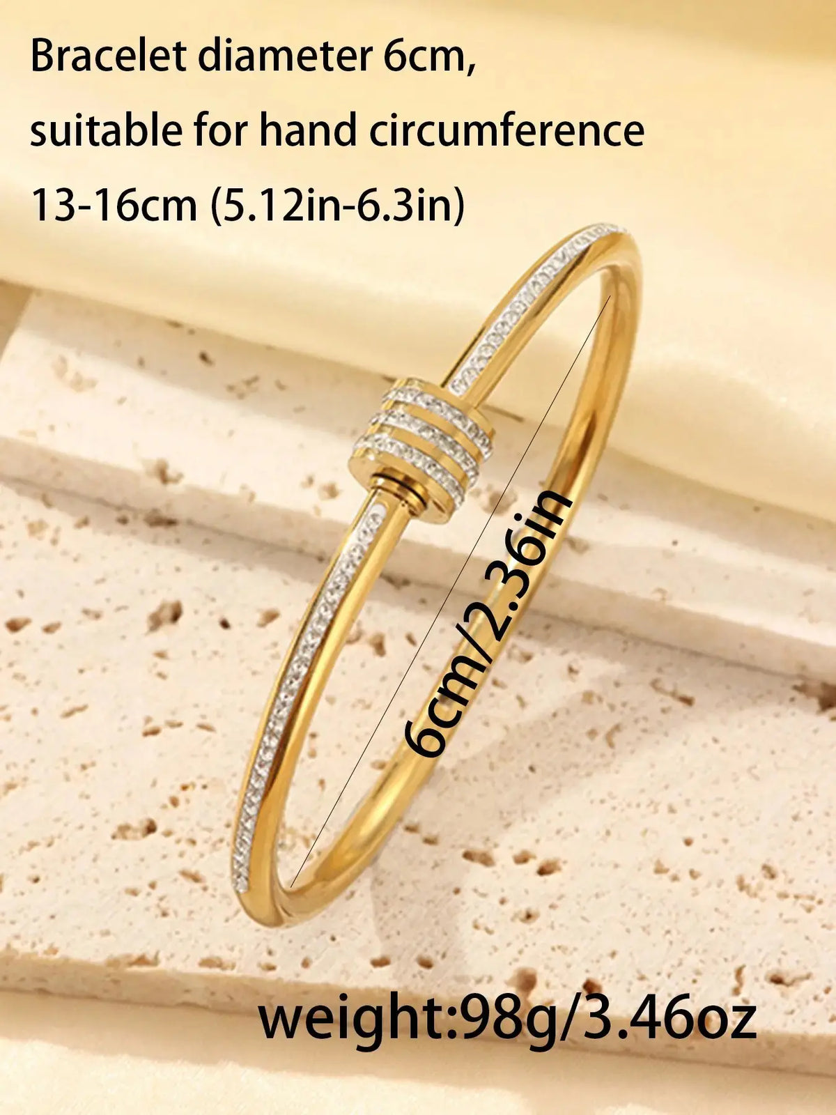 5-Piece Waterproof Titanium Steel Bracelet Set, Rhinestone Star Design, Unisex Jewelry, Stackable, Elegant, High Quality, Fashion Bracelets, Stackable Bangle Bracelets