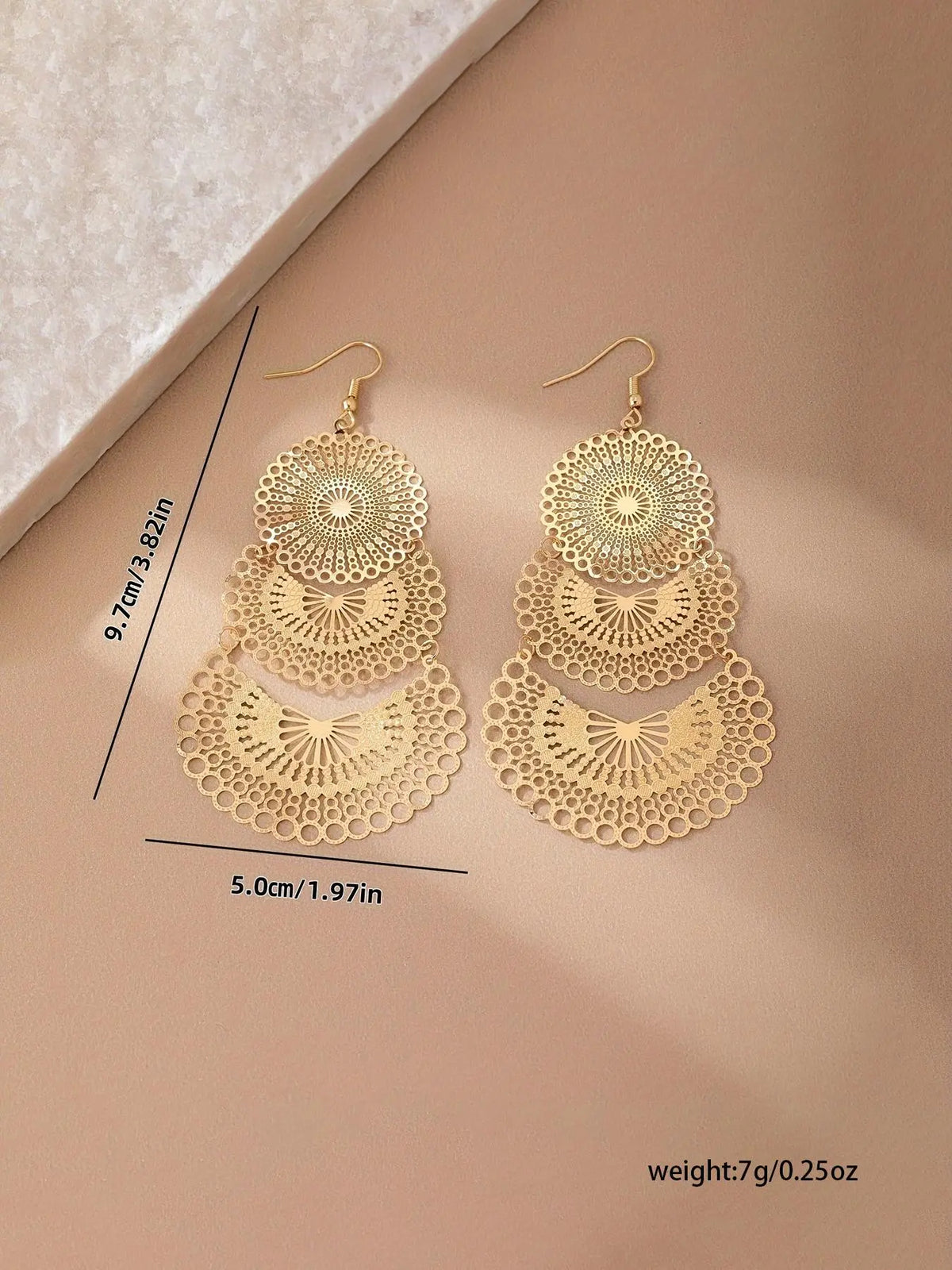 Boho Style Hollow Out Design Dangle Earrings, Bohemian Earrings, Statement Earrings, High Quality Earrings, Fashion Jewelry for Parties & Daily Wear, Trendy Versatile & Exquisite Jewellery, Ideal Birthday Gift, Fashionable Accessories