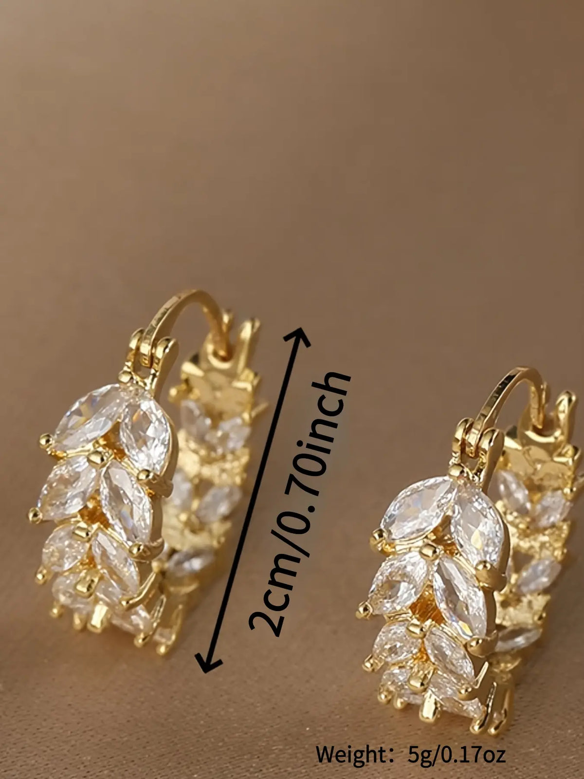 1 Pair Golden-Tone Hoop Earrings with Sparkling Rhinestone Accents - Natural Style Design, Perfect for Daily Wear, All-Season Accessory, Fashionable Accessories, Stylish Jewelry, Wedding Earrings