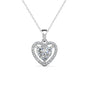 Amora 18k White Gold Plated Halo Heart Shaped Necklace for Women - Simulated Diamond Crystal Pendant, 16-18in Cable Chain, Hypoallergenic Lead & Nickel Free, Luxury Gift Box, Daily Wear Jewelry for Women, GF Gift for Girlfriend
