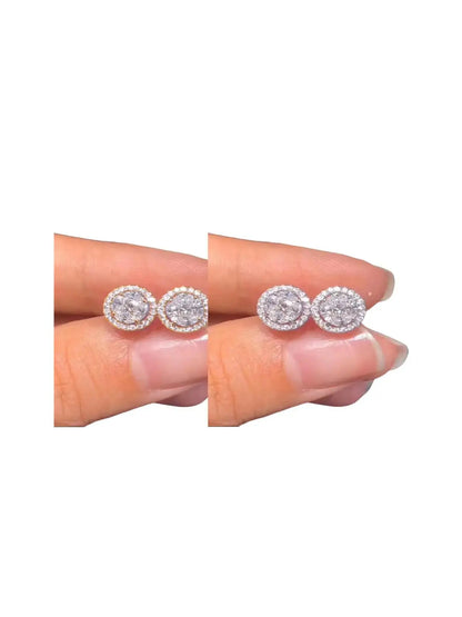 Rhinestone Decorated Stud Earrings, Fashionable Earrings for Women, Daily Clothing Decor, Birthday Gift, Ear Studs