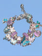 Vintage Flower Charm Bracelet, Cherry Blossom Bracelet, Tulip Flower Bracelet, Vintage Butterfly Bracelet, Vacation Style Bracelet, Floral Charm Bracelets