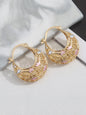 Mexican-style sunflower pattern gold-coloured hollow hoop earrings, hoop shape earrings, elegant party earrings, the perfect anniversary gift for mothers and couples, earrings jewelry