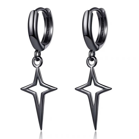 Cross star earrings, personalized punk style, fashionable adult earrings, suitable for parties, birthdays, and other occasions, unisex, unique jewelry.