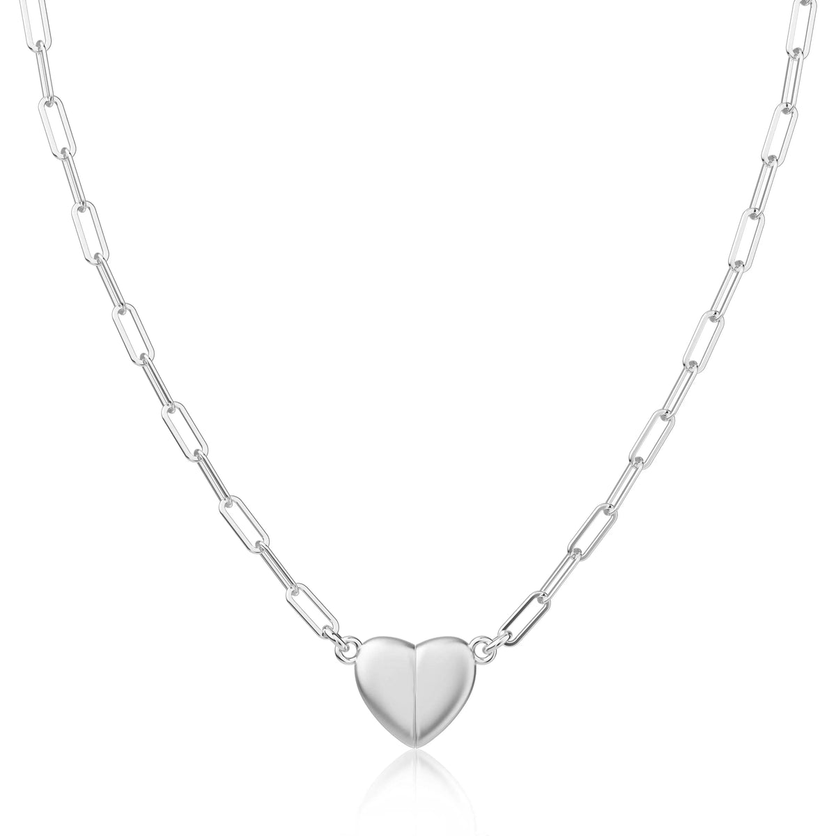 Tewiky 14K Gold/Silver Plated Heart Shape Pendant Magnetic Necklace for Women Dainty Fashion Choker Necklace Jewelry Love Party Mother's Day Gift